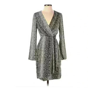 Slate & Willow python faux wrap dress size 0